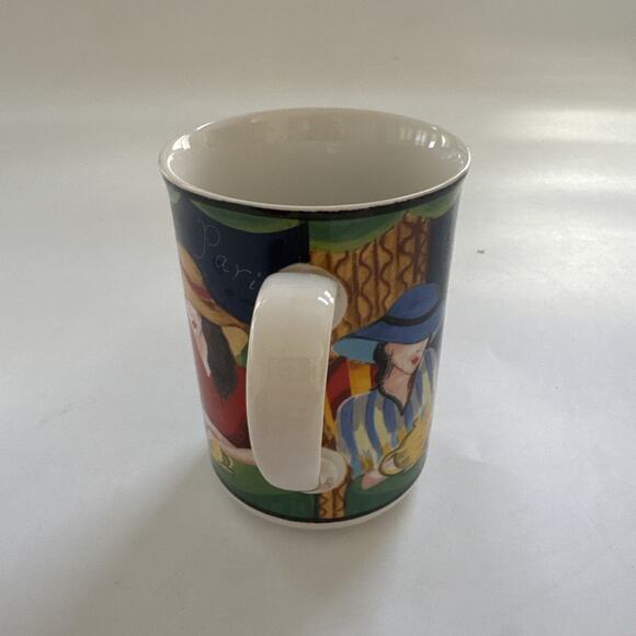 Vintage MISONO Cafe Paris Coffee Mug Women Hats 4914 Casual Setting 1994 Art - Picture 4 of 8